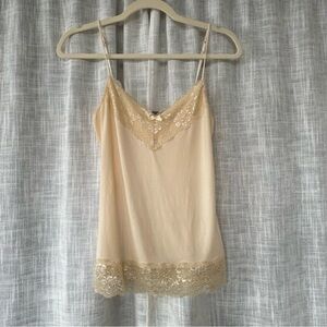 Jigsaw Lace Trim V-neck Cami Butter Pastel Yellow Vintage Y2K Dainty Coquette